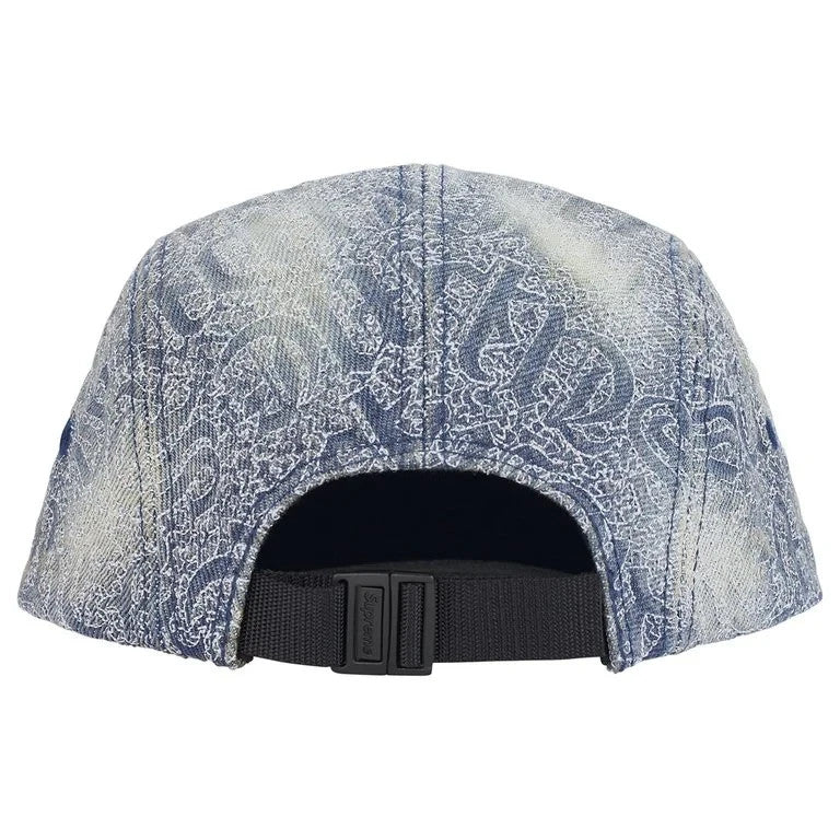 Supreme Stitched Old English Denim Camp Cap Blue