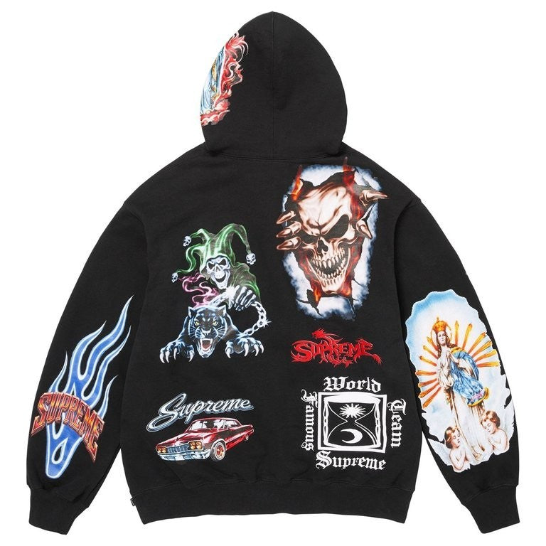 Supreme Stickers Hooded Sweatshirt Black