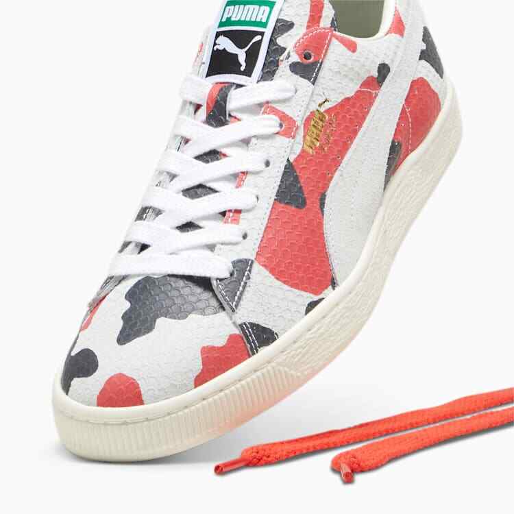 398561-01 Puma Suede MIJ Koi Puma White Puma Red Puma Black (Men's)