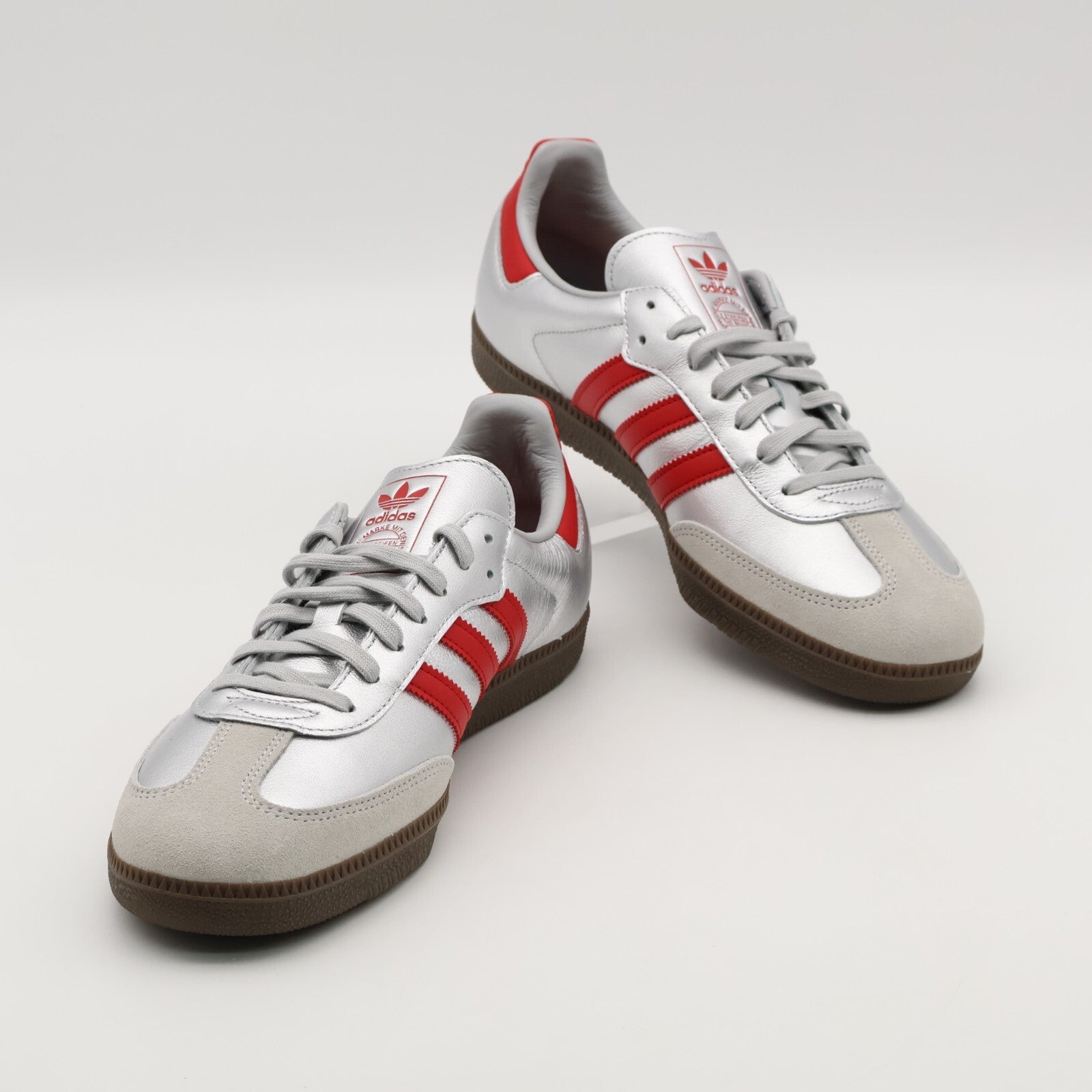 JQ4123 adidas Originals Samba Shibuya Matte Silver Better Scarlet Gum (Men's)