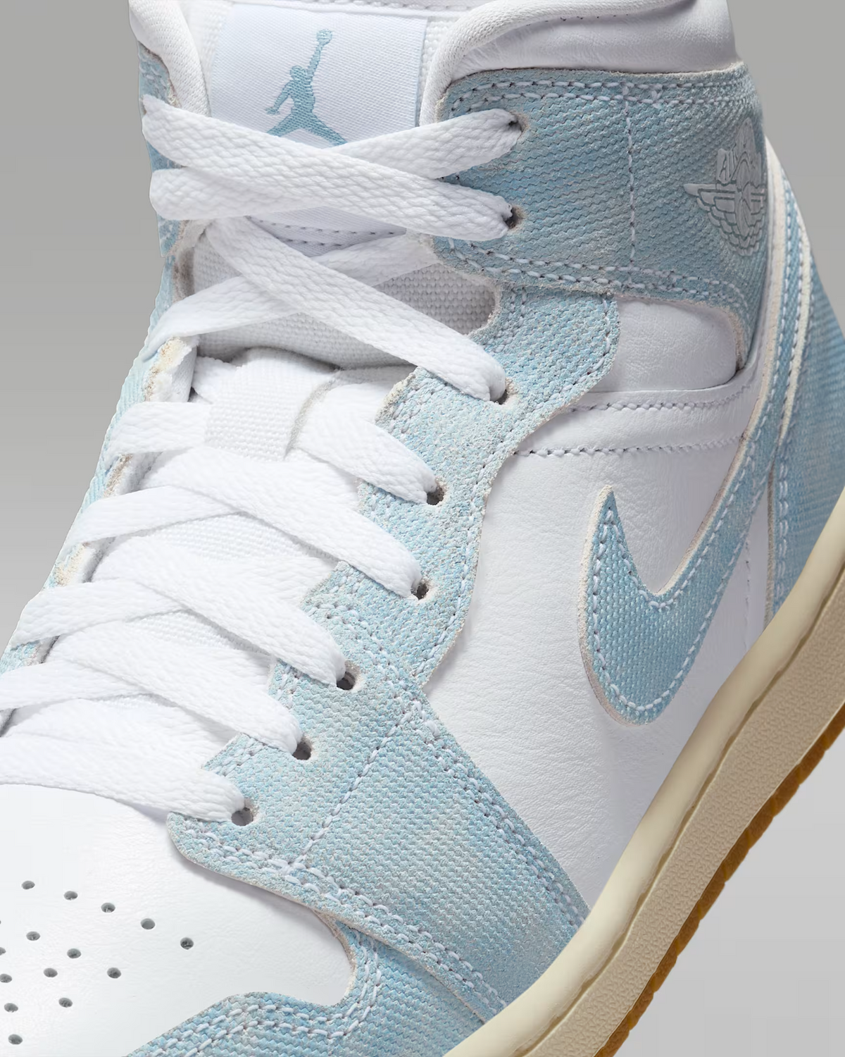 HQ2005-100 Nike  Air Jordan 1 Mid Denim Gum (Women's)