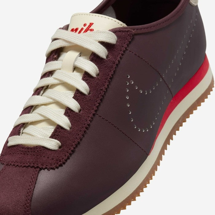 HQ1841-601 Nike Women's Cortez Leather Burgundy Crush Perforated Swoosh (Wome's)