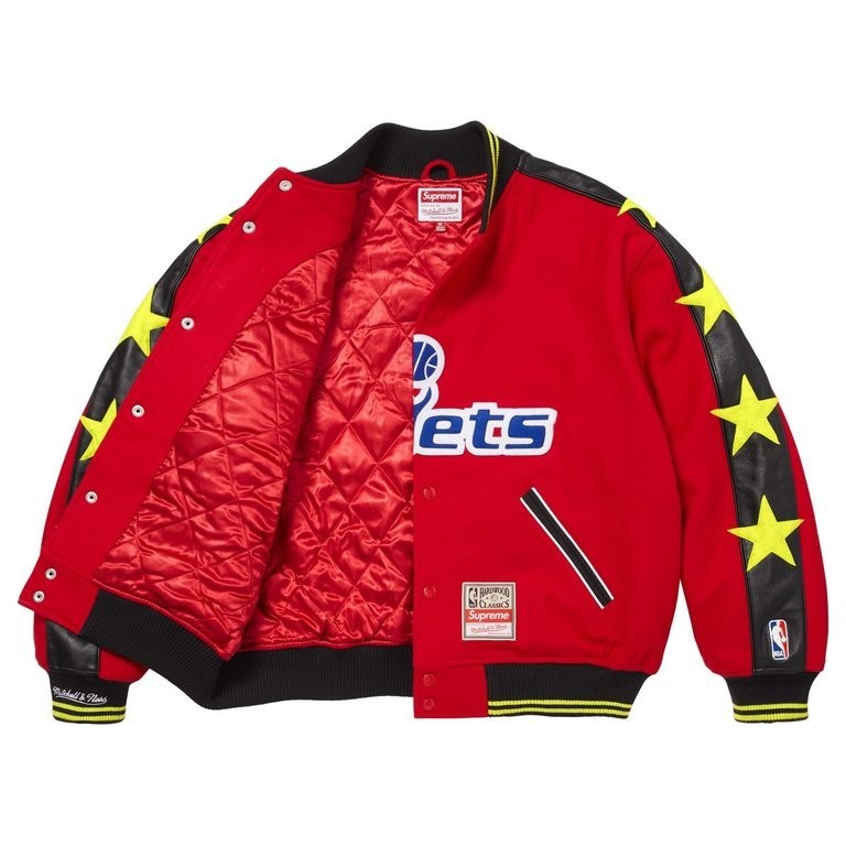 Supreme Mitchell Ness Teams Varsity Jacket Red