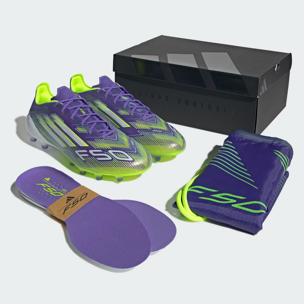 JH7638 adidas F50 ELITE AG Purple Rush Cloud White Lucid Lemon (Men's)