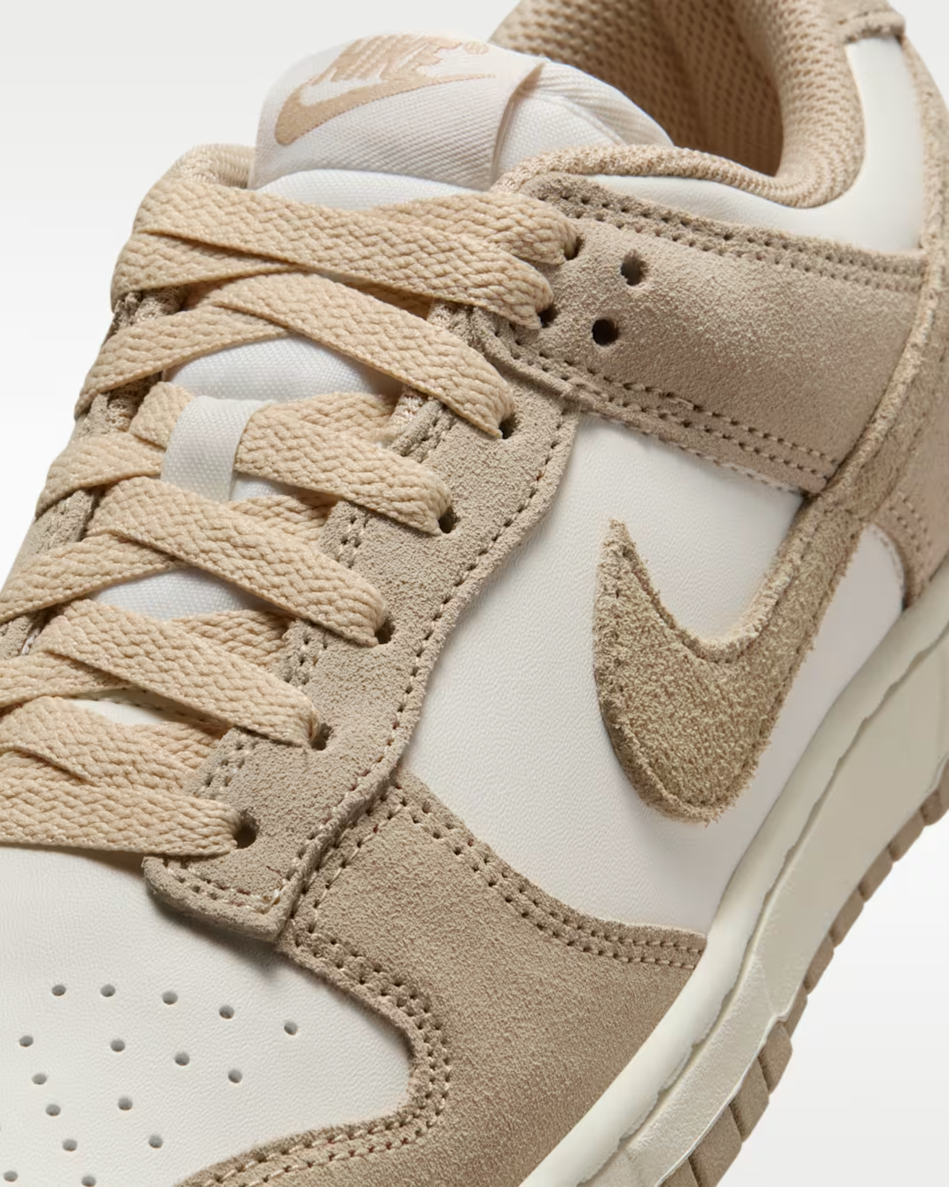 IO4244-101 Nike Dunk Low Sail Metallic Gold Linen (Women's)
