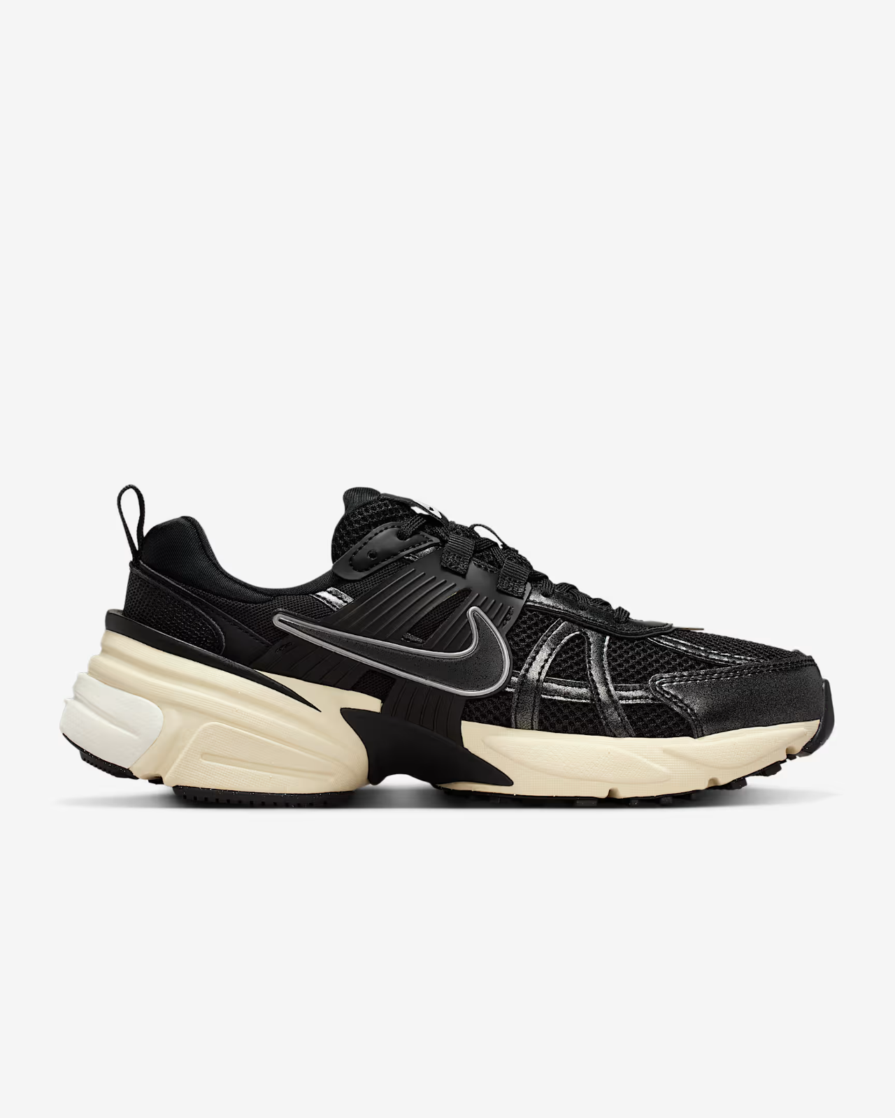 FD0736-012 Nike V2K Run Shoes Black Metallic Silver Muslin Black (Womenâs)