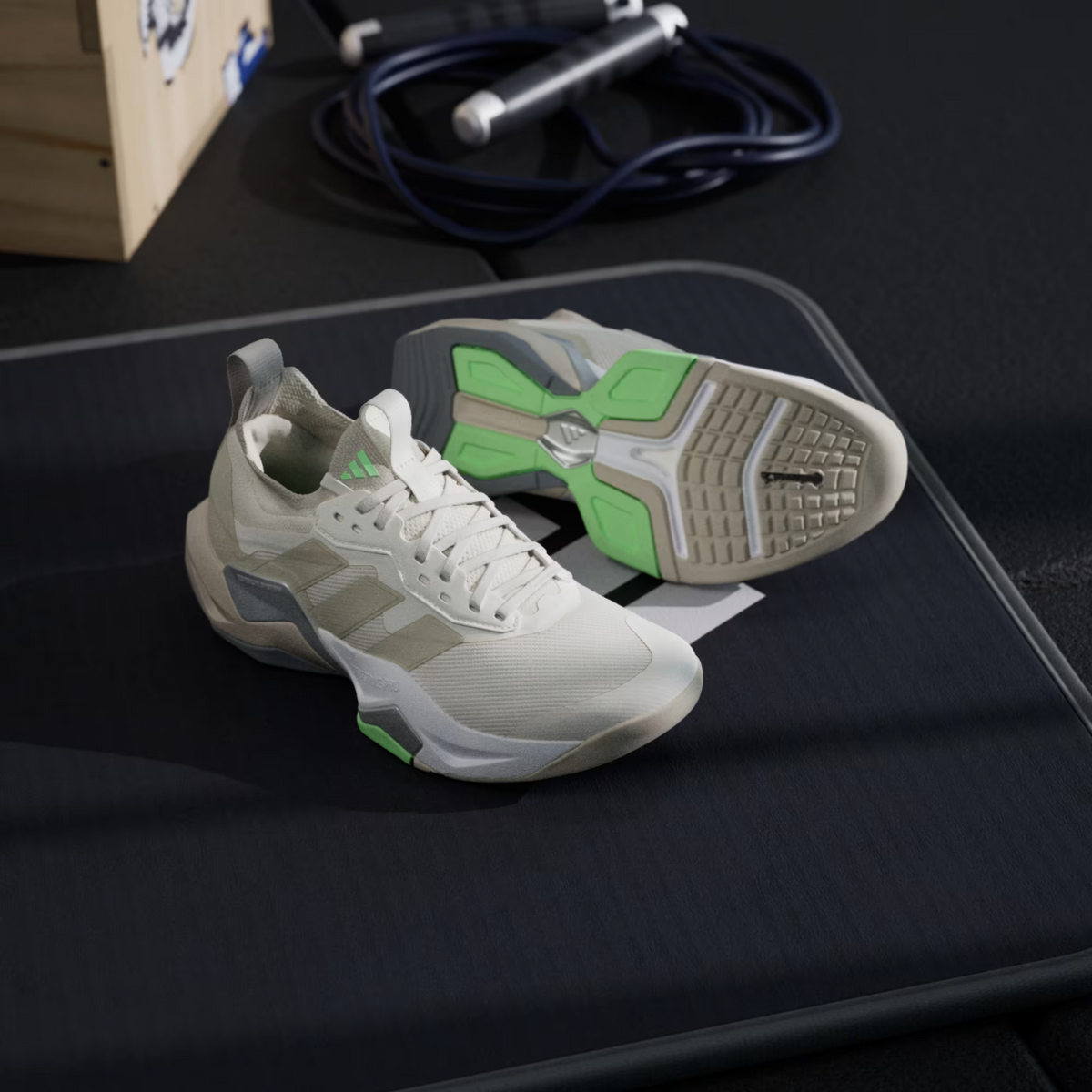JS3171 adidas Rapidmove ADV 2 Chalk White Beige Lime Burst (Men's)
