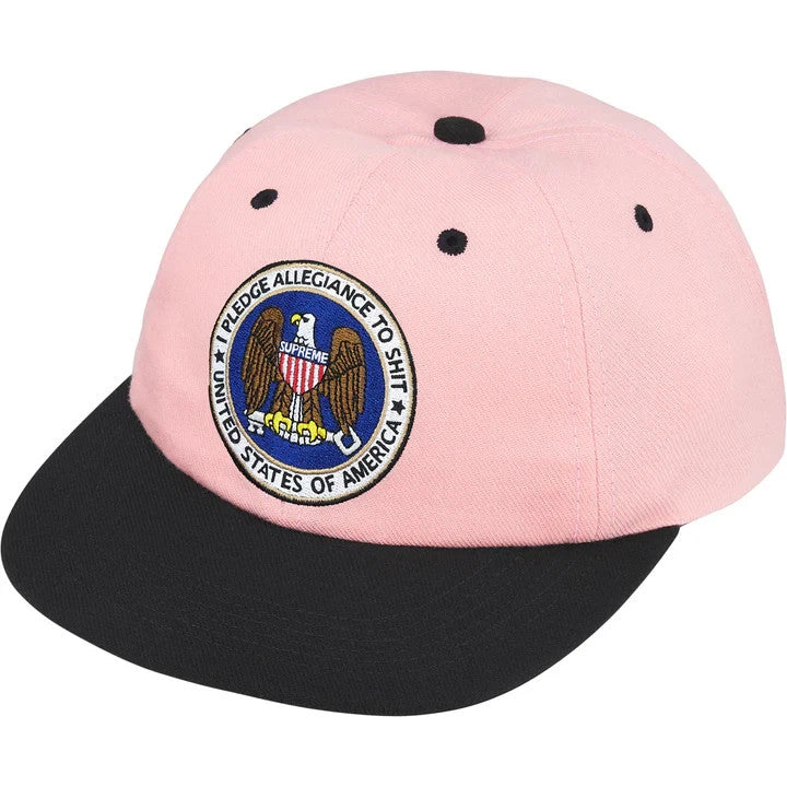 Supreme Pledge Allegiance 6-Panel Black Light Pink