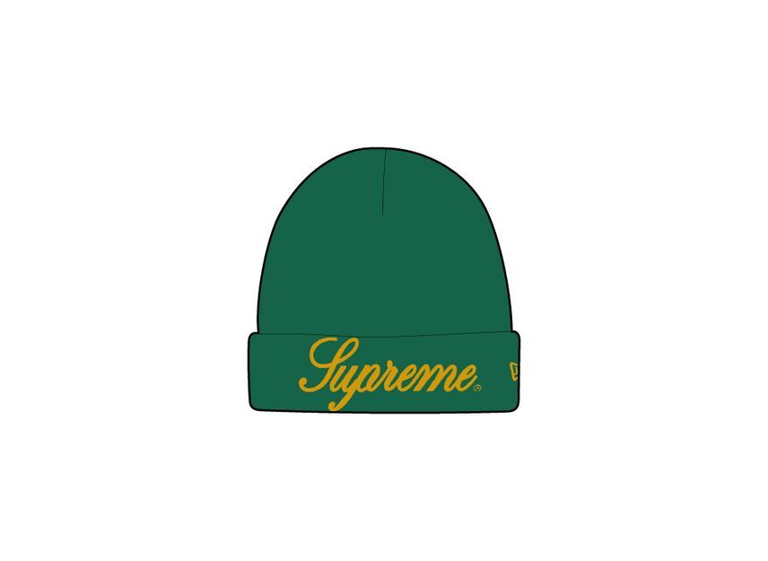 Supreme New Era Script Beanie Green