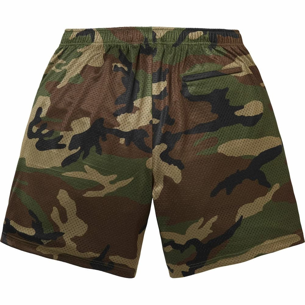 Supreme Small Box Baggy Mesh Short Woodland Camo