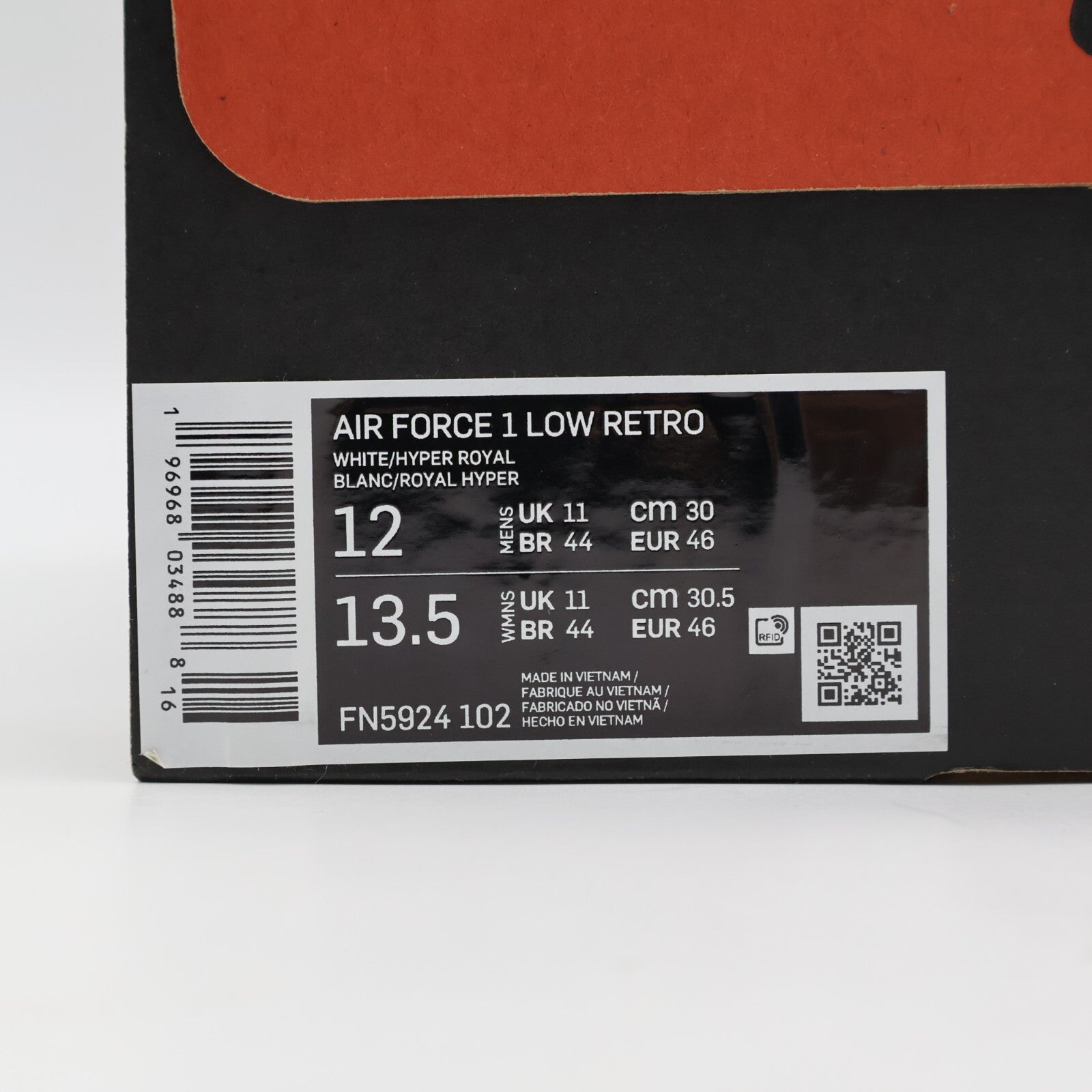 FN5924-102 Nike Air Force 1 Low Retro Color of the Month Royal Jewel