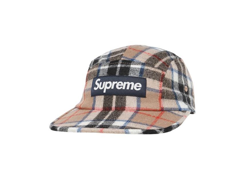 Supreme Lochcarron Camp Cap Tan Plaid