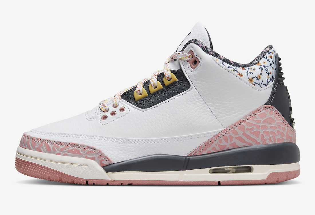 441140-100 Nike GS Air Jordan 3 Retro White Pink Black