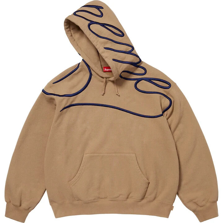 Supreme Shoulder Script Hooded Sweatshirt Light Tan