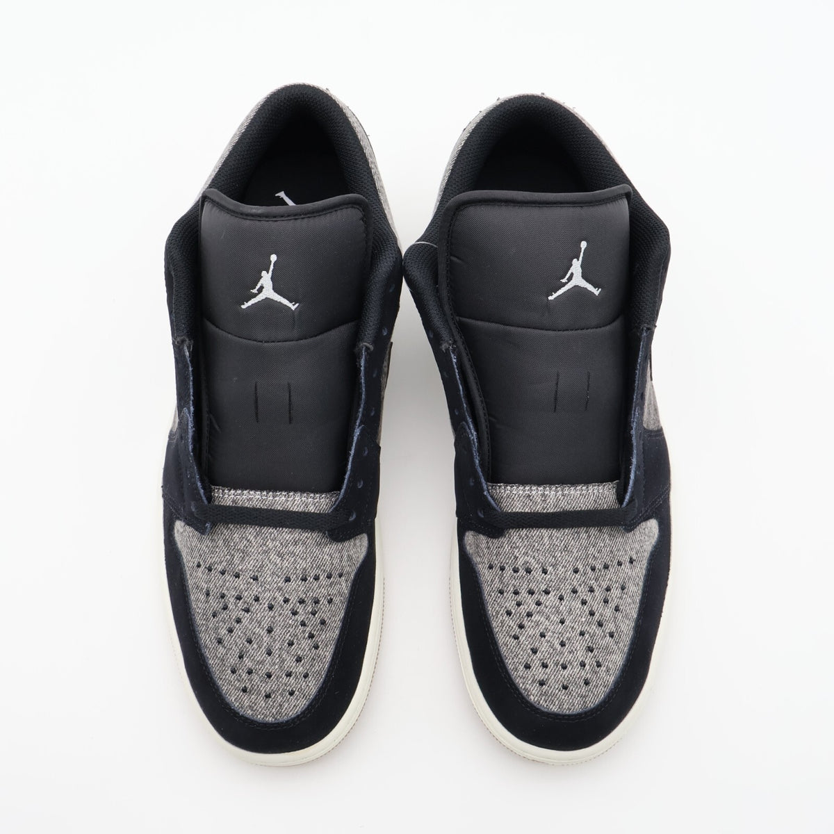 HJ4360-001 Nike Air Jordan 1 Low Dark Black Denim Light Smoke Grey Sail (Men's)
