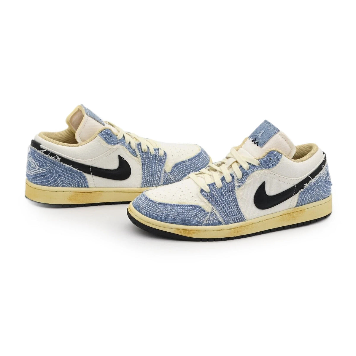 FN7670-493 Nike Air Jordan 1 Low SE World Make Japan Sashiko Denim Ivory (Men's)
