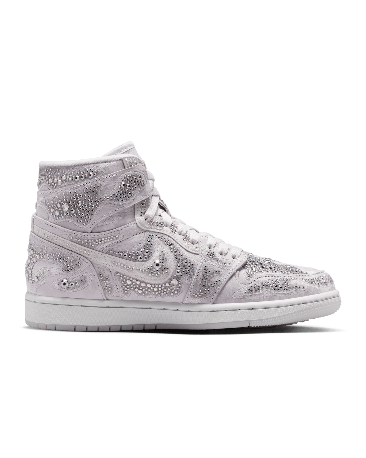 HF6248-002 Swarovski Nike Women's Air Jordan 1 High OG Vast Grey (Women's)
