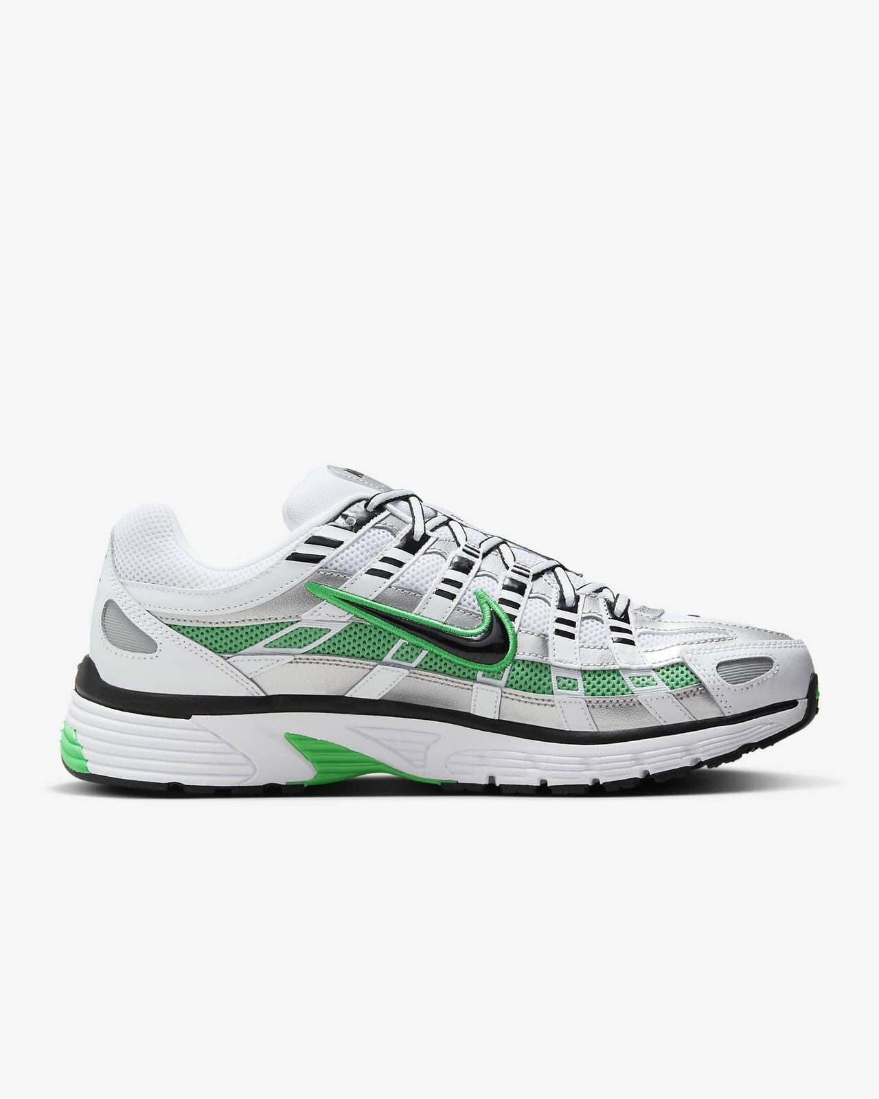 CD6404-104 Nike P-6000 White Metallic Silver Spring Green Black (Men's)