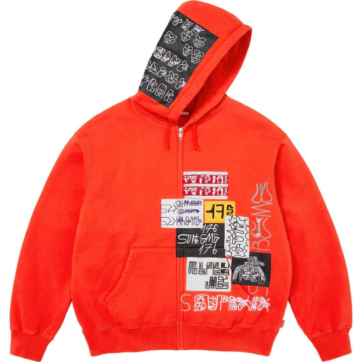 Supreme 176 Zip Up Hooded Sweatshirt Bright Orange