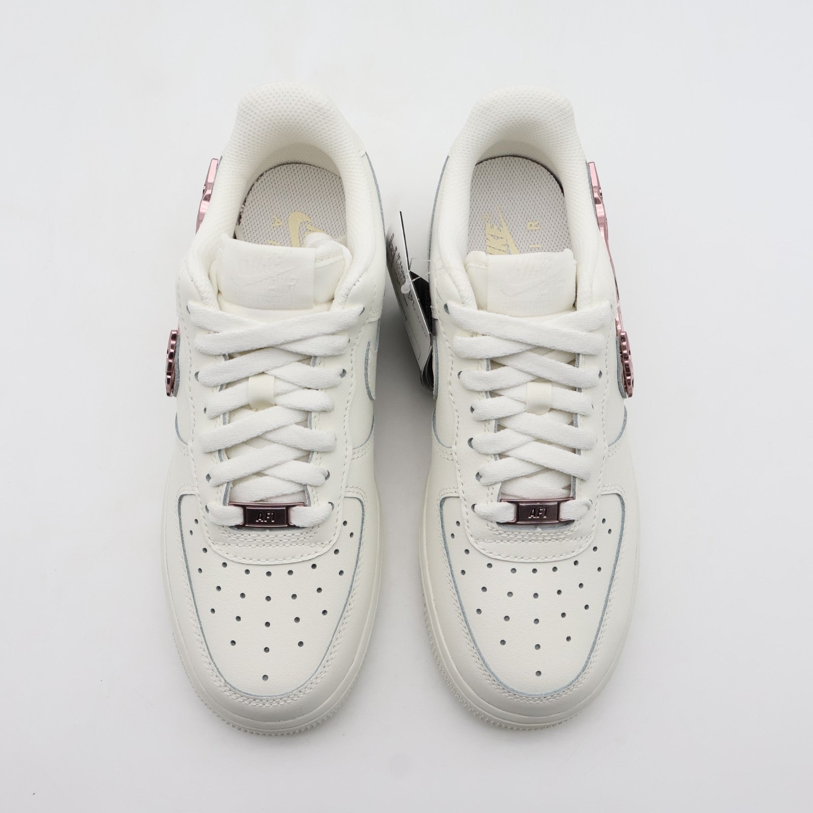 IF1686-161 Nike Air Force 1 Low Metallic Pink Swooshes (Women's)