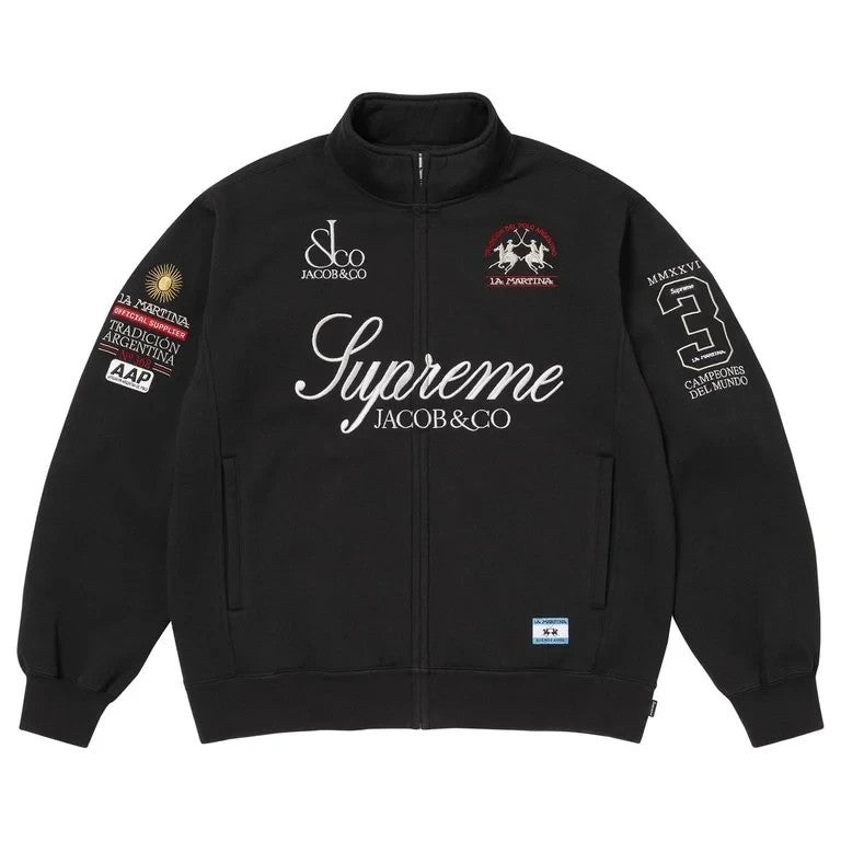 Supreme x La Martina Zip Up Sweatshirt Black