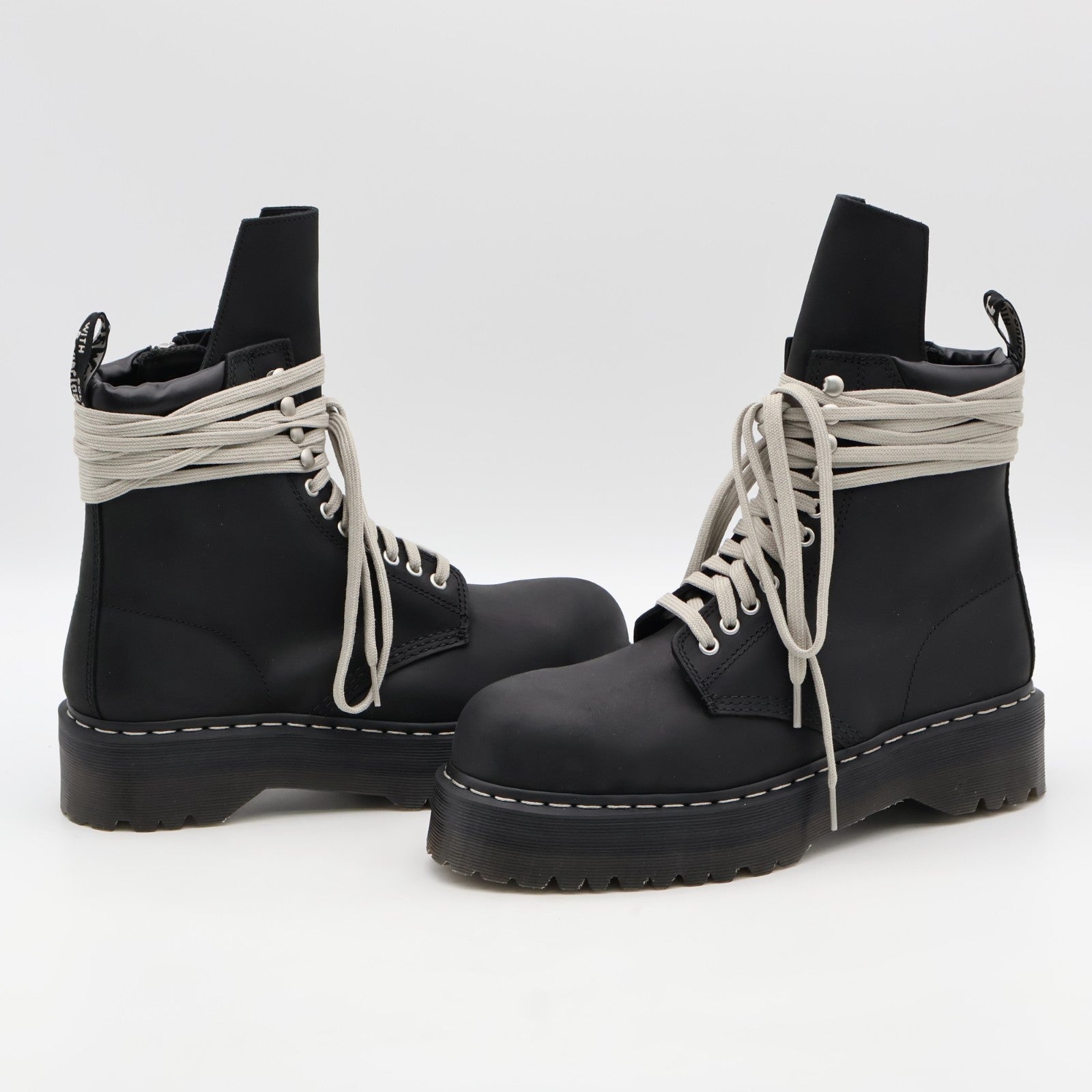 DM02E68139001 Rick Owens Dr.Martens Quad Sole Steel Toe Boot Black (Men's)