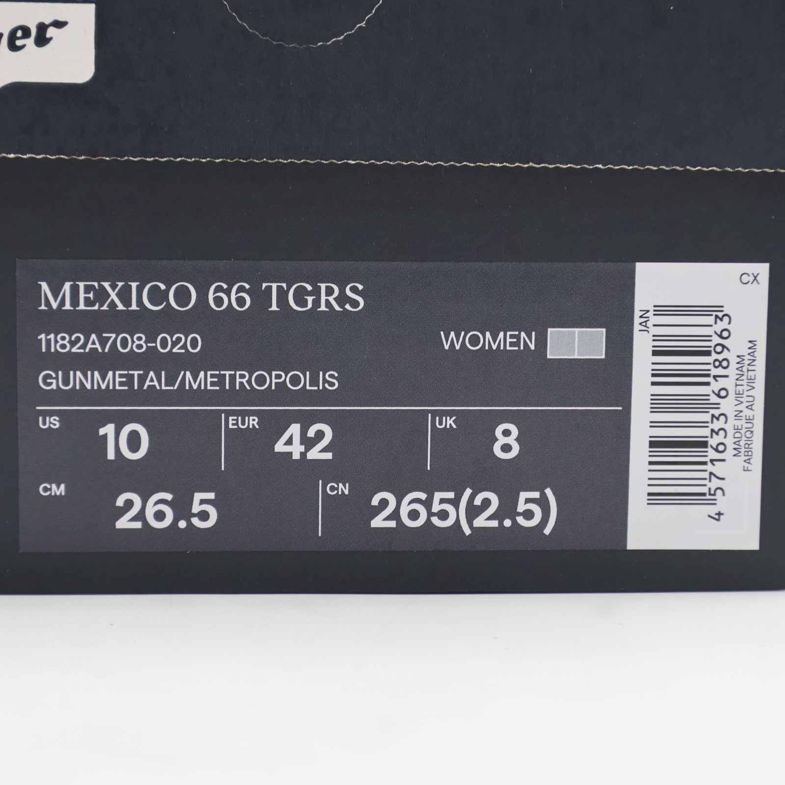 1182A708-020 Onitsuka Tiger Mexico 66 TGRS Gunmetal Metropolis (Women's)