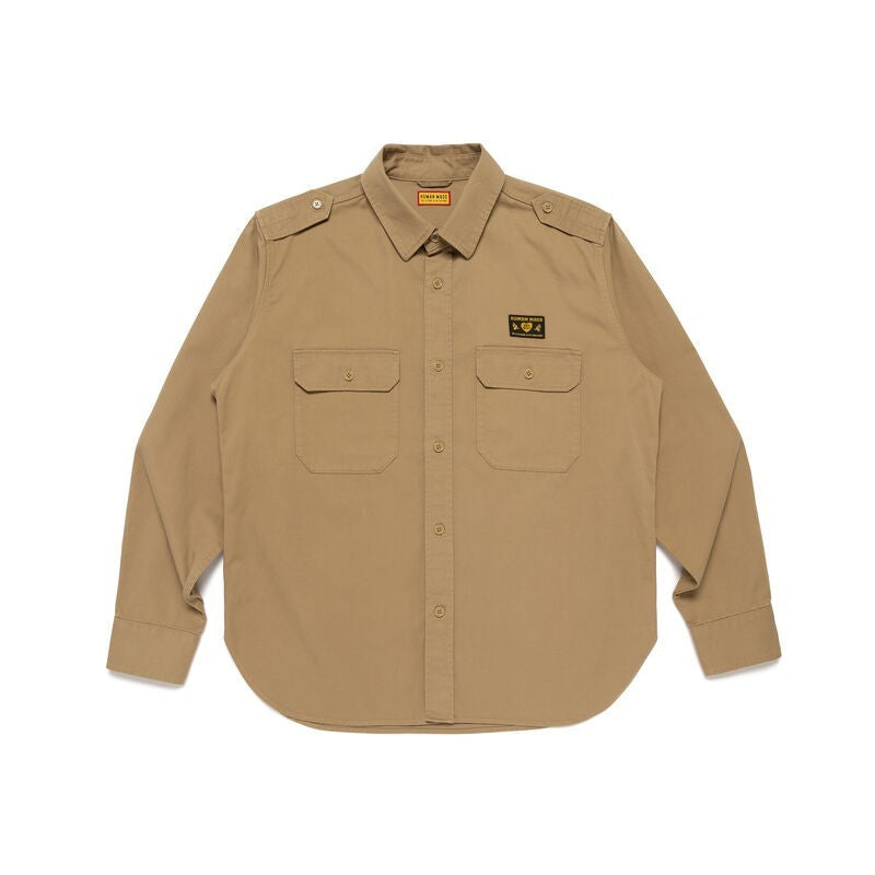HUMAN MADE Twill Epaulette Shirt Beige
