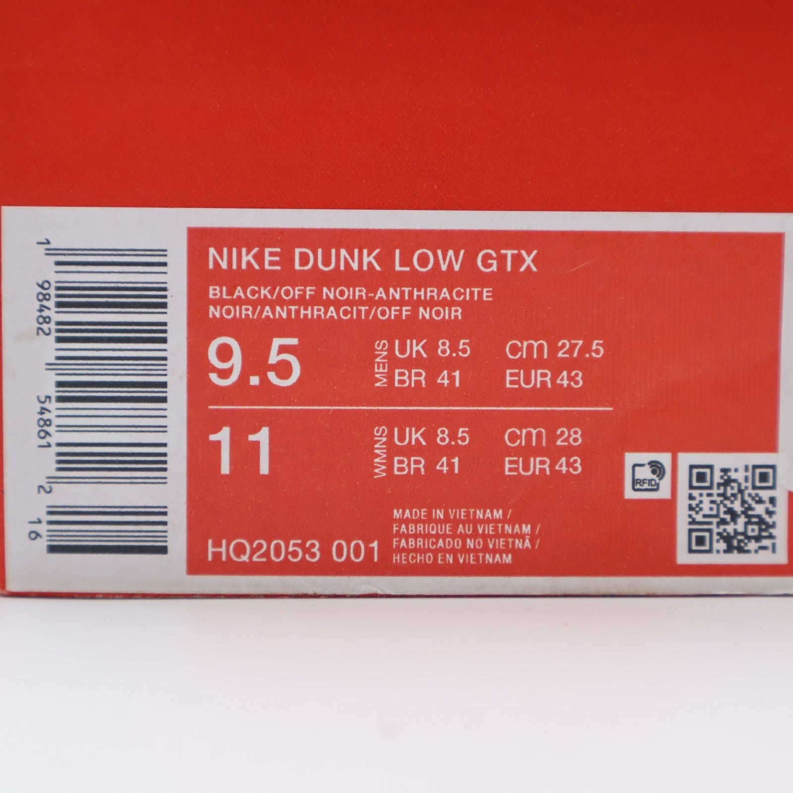 HQ2053-001 Nike Dunk Low GORE-TEX Triple Black (Men's)