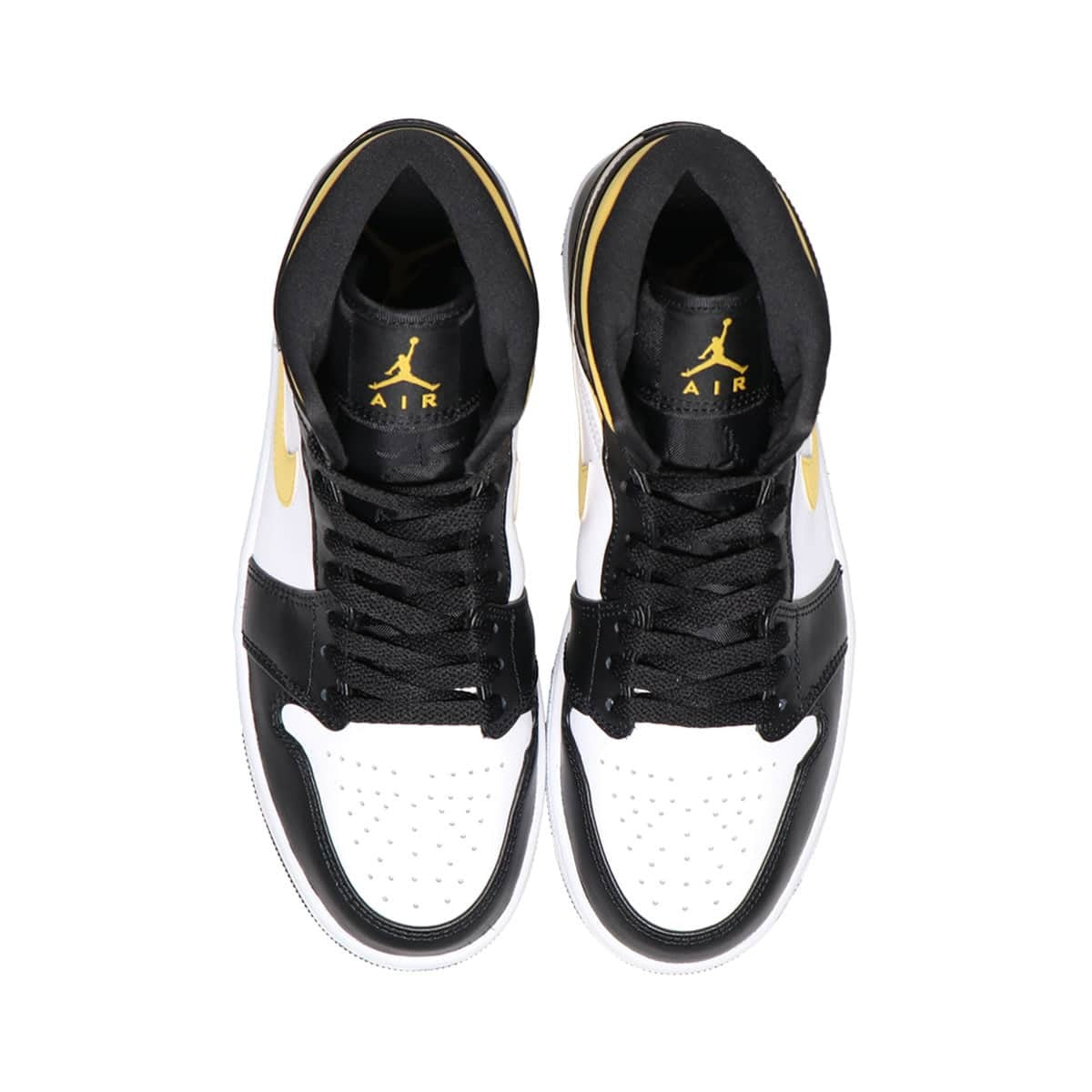 554724-177 Nike Air Jordan 1 Mid WhitePollen-Black (Men's)