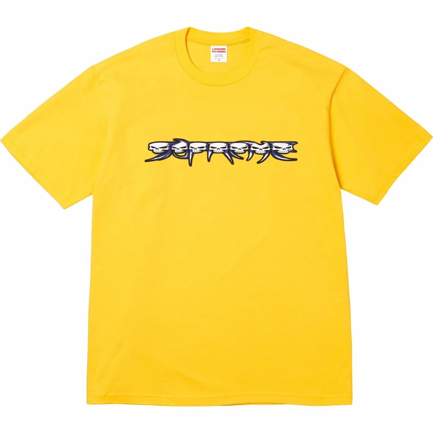 Supreme Skulls Spellout Tee Yellow