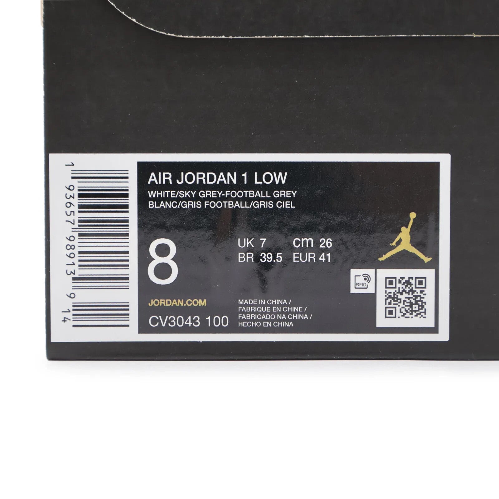 CV3043-100 Nike Air Jordan 1 Low Paris White Sky Football Grey Blue (Men's)