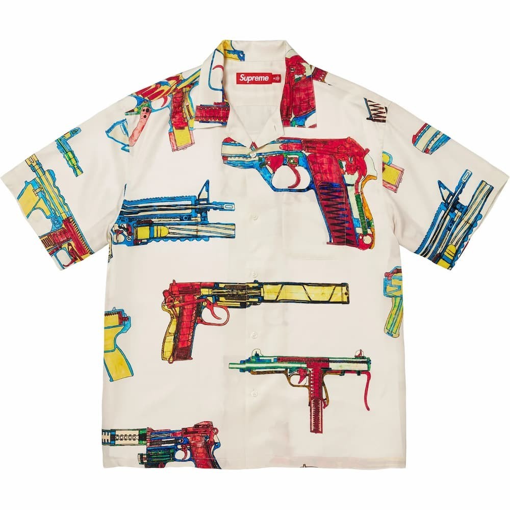Supreme Guns Silk S/S Shirt Stone