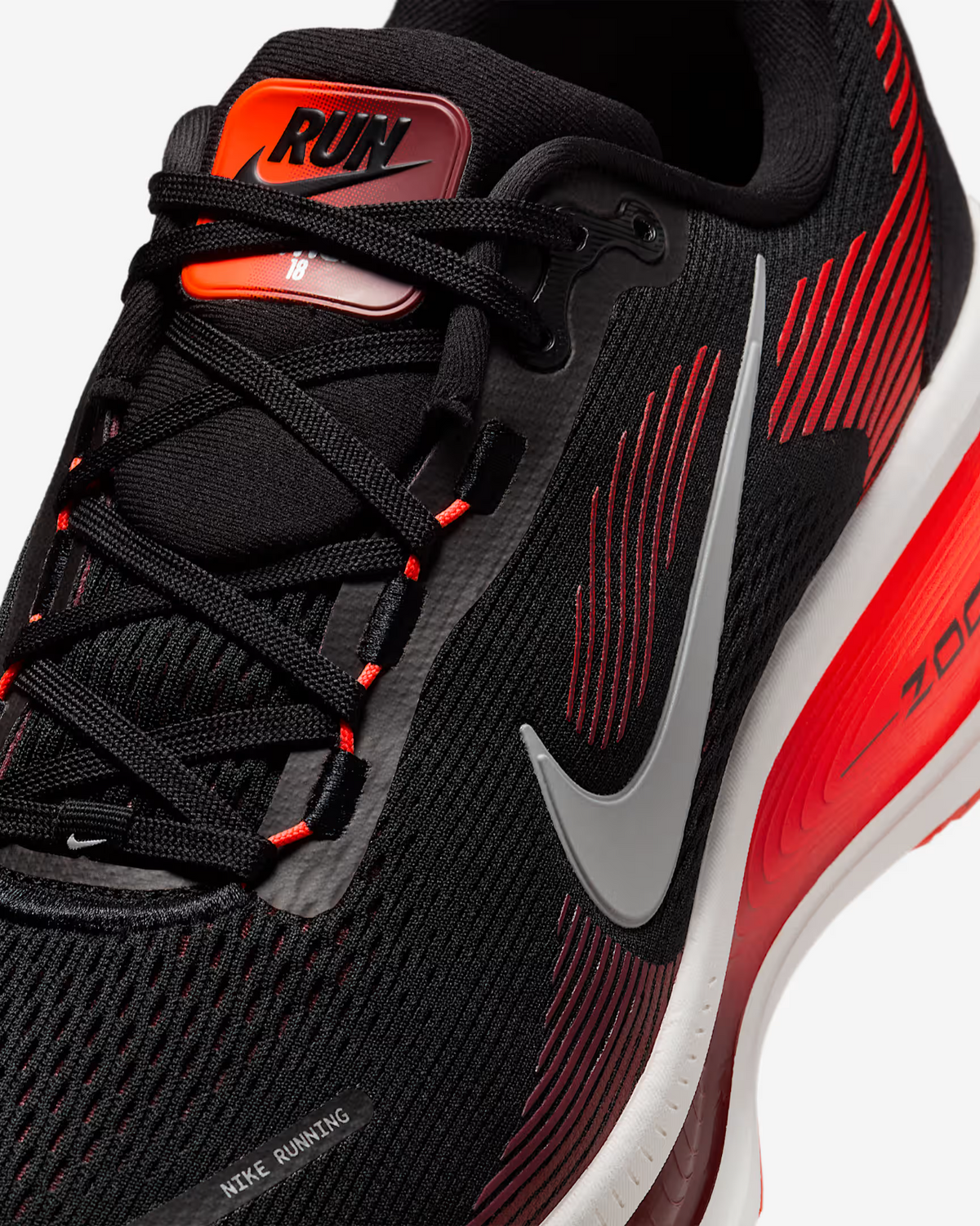 HM6803-008 Nike Vomero 18 Black Bright Crimson Team Red Summit White (Men's)