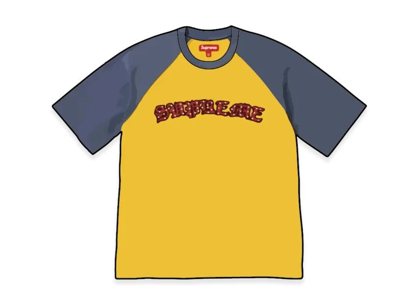 Supreme Rhinestone Raglan S/S Top "Gold"