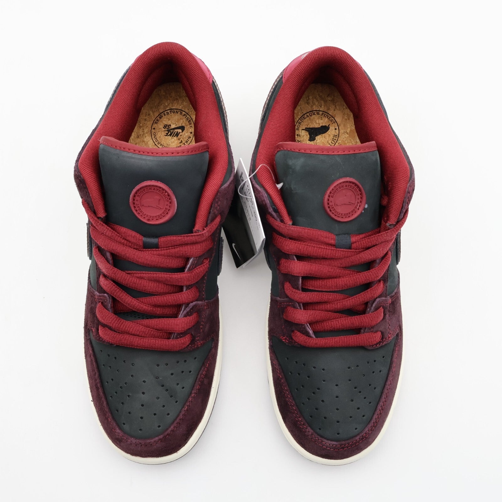 FZ1289-200 Riot Skateshop Nike SB Dunk Low Pro QS Mahogany and Team Red (Men's)