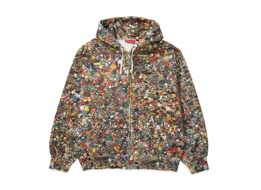 Supreme x Mike Kelley Zip Up Hooded Sweatshirt "Multicolor"