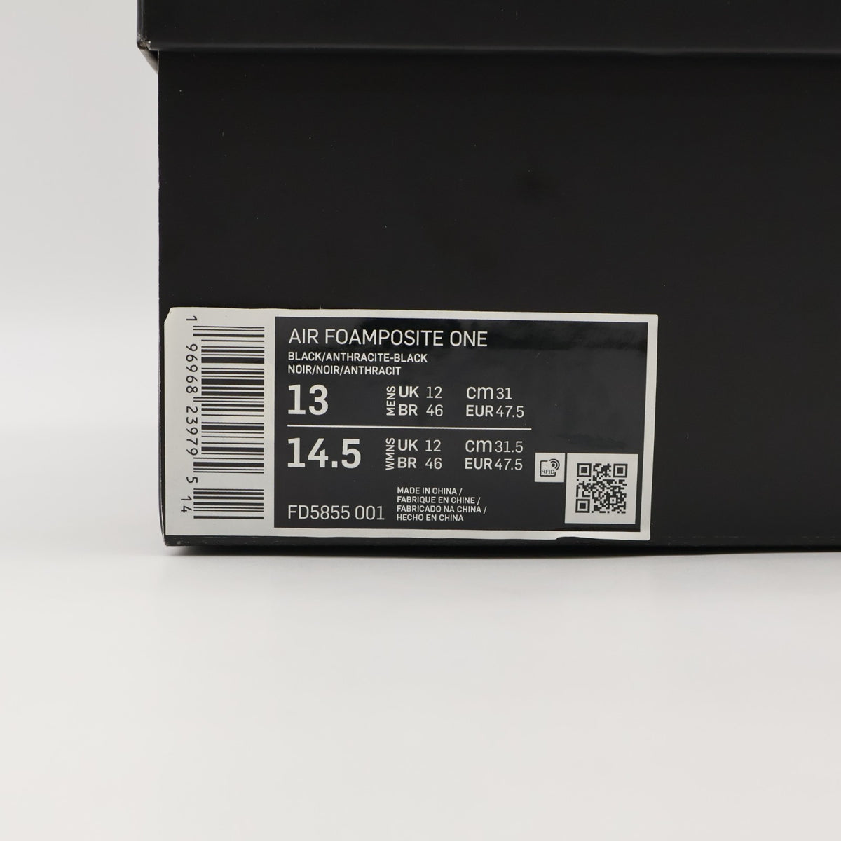 FD5855-001 Nike Air Foamposite One Black Anthracite Black (Men's)