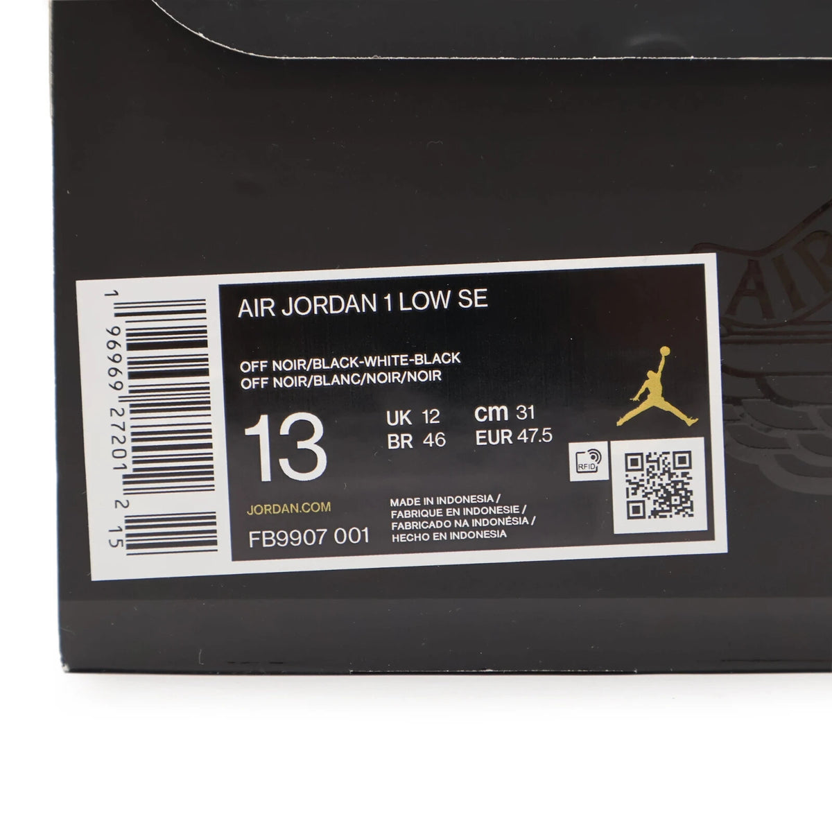FB9907-001 Nike Air Jordan 1 Low Black Elephant Off Noir Dark Green (Men's)