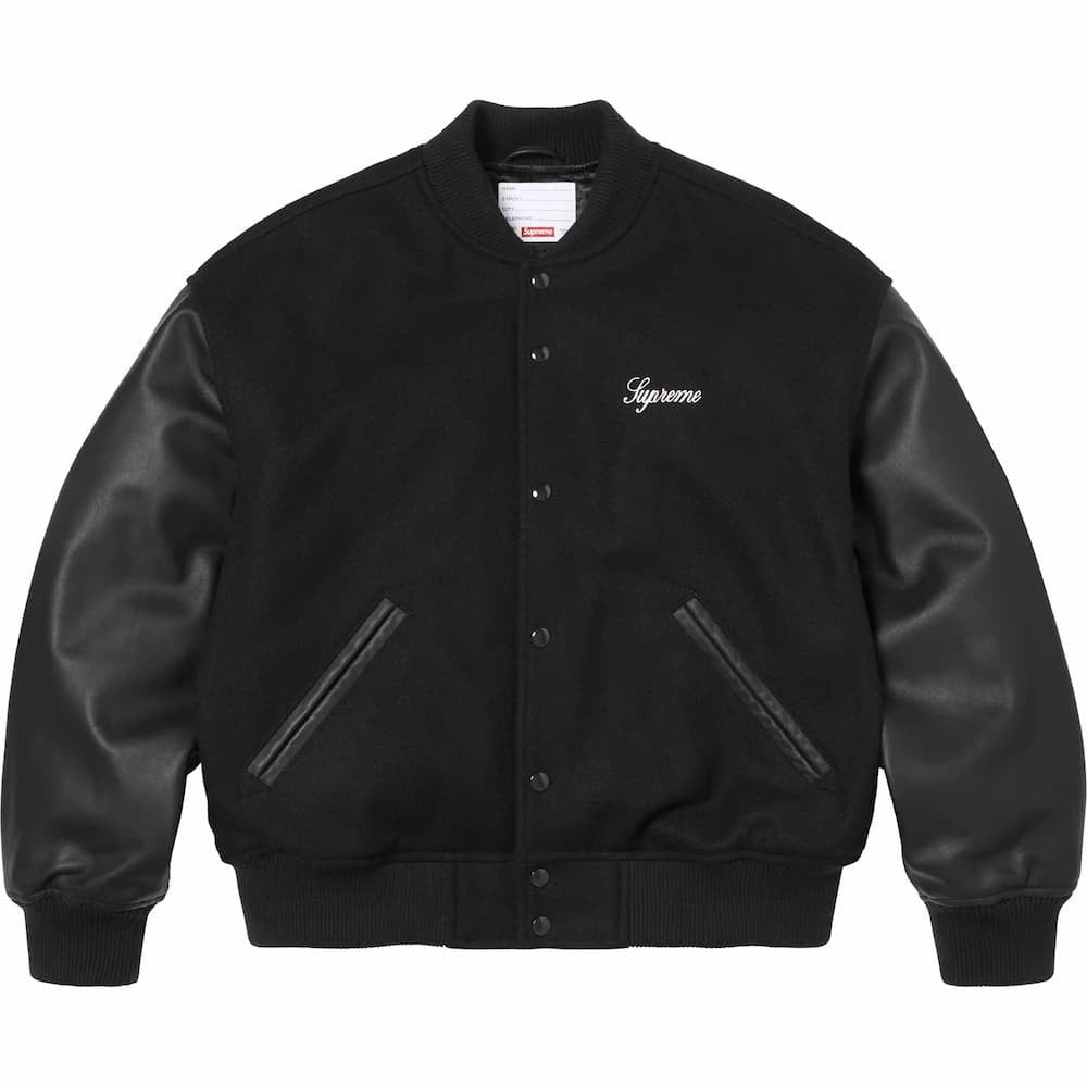 Supreme Cross Varsity Jacket Black