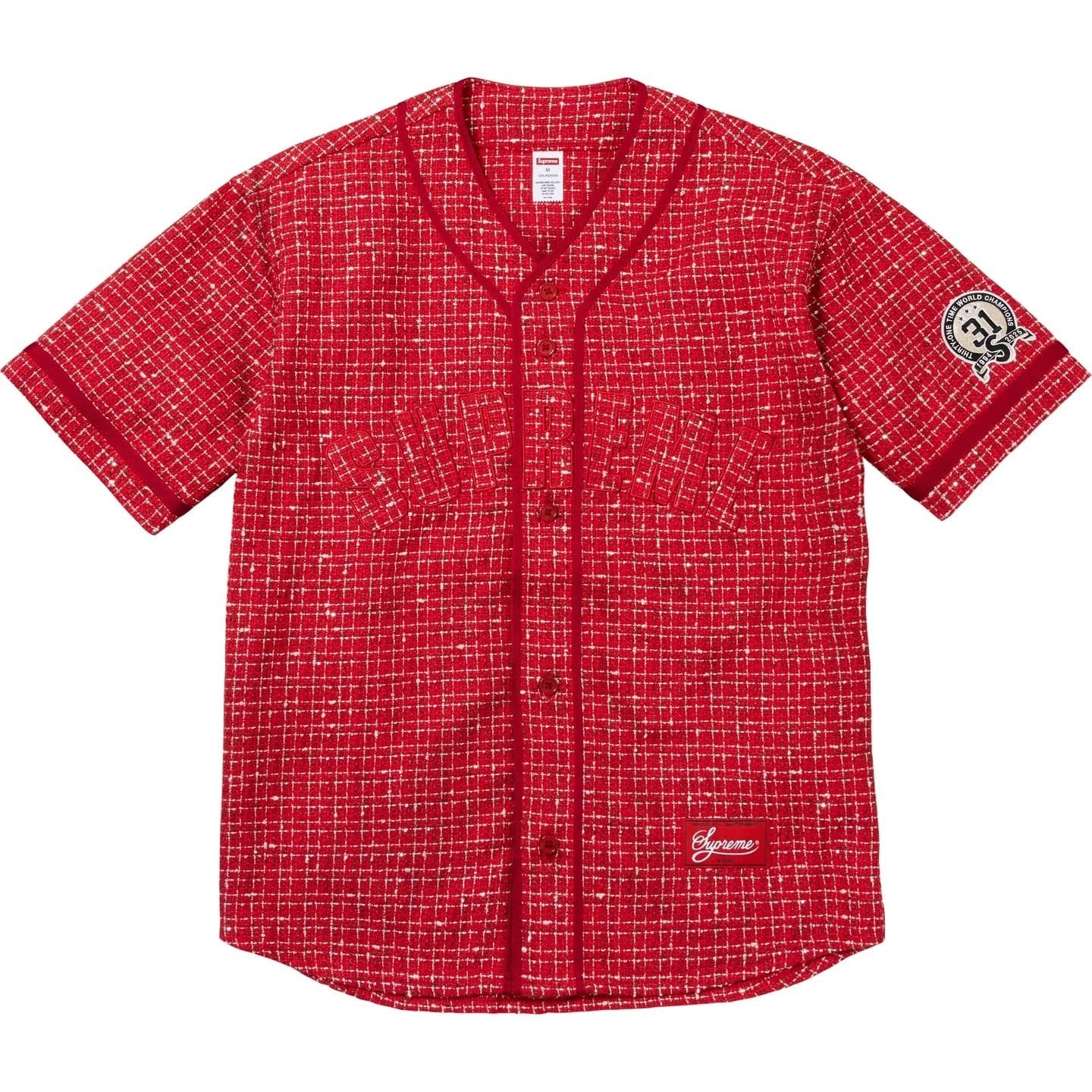 Supreme Boucle Baseball Jersey Red