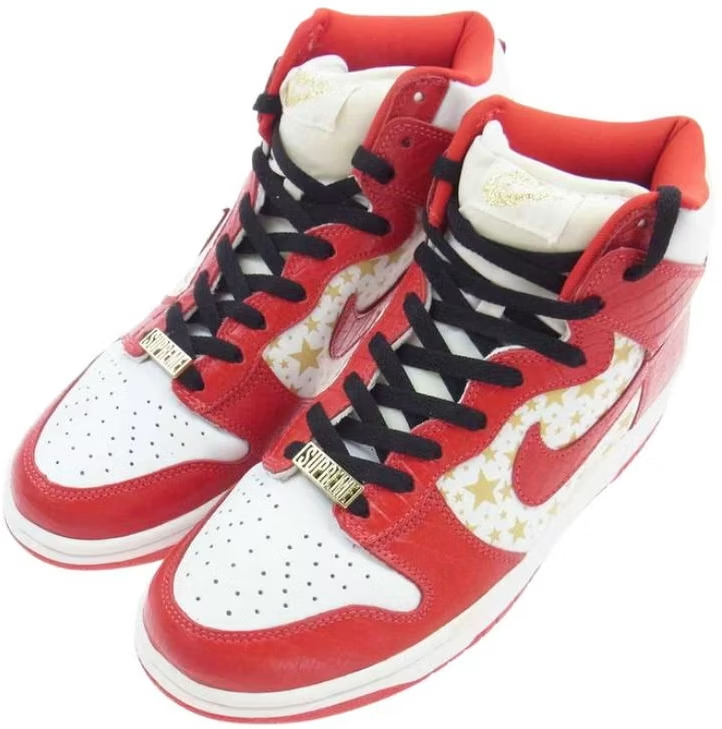 307385-161 Supreme Ã Nike SB Dunk High "Red Stars" (Men's)