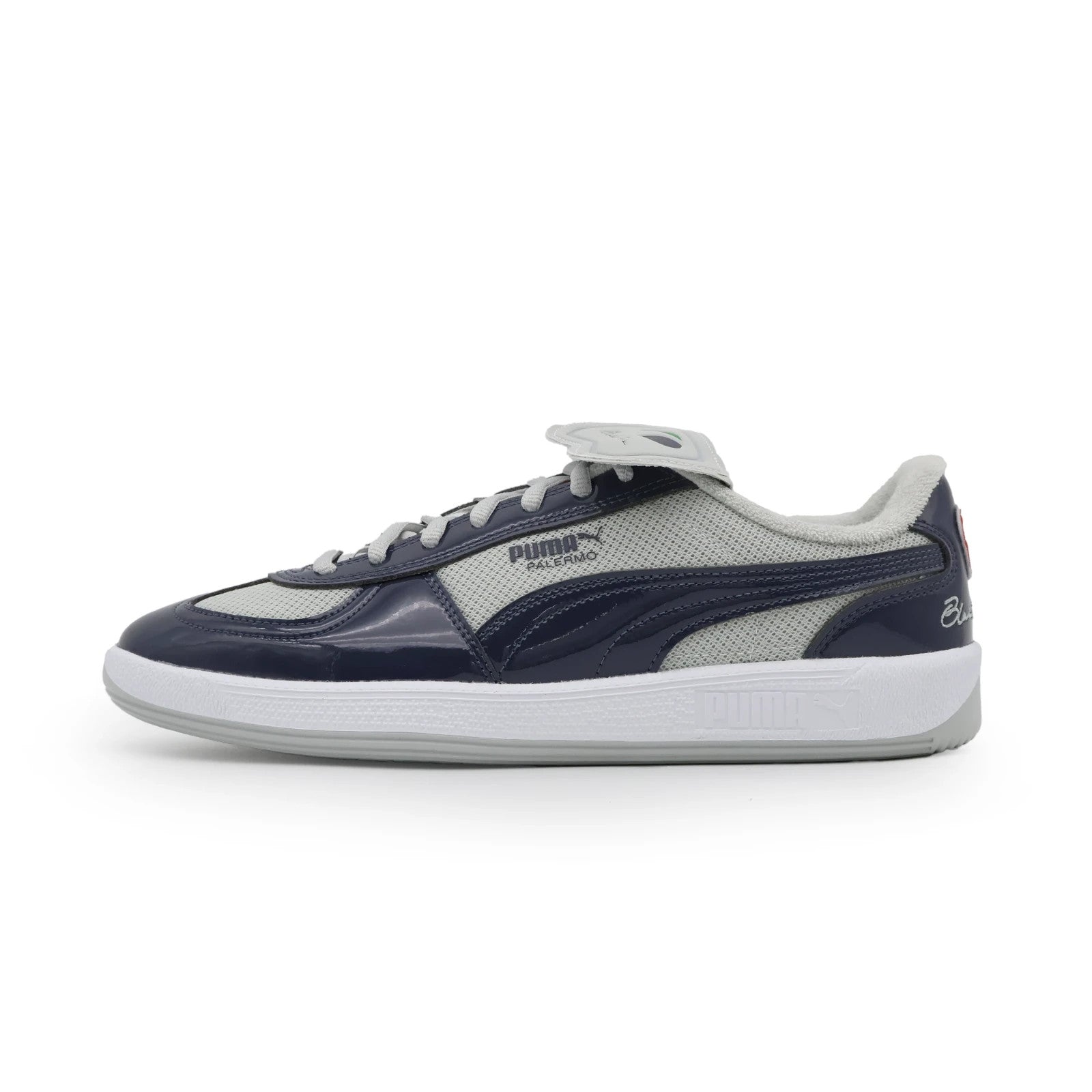 406042-01 BlackEyePatch Puma Cup Palermo Premium Cool Light Gray New Navy (Men's