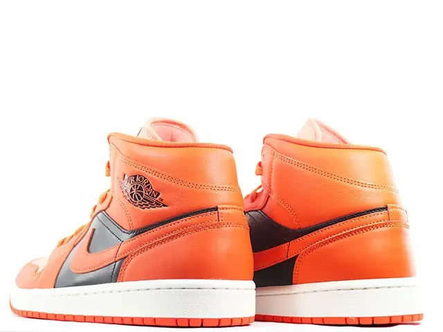 DM3381-600 Nike Air Jordan 1 Mid "Orange/Black" (Women's)
