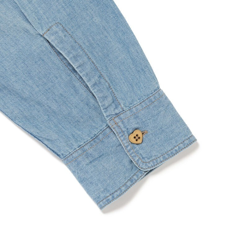 HUMAN MADE Embroidered Chambray Shirt Blue