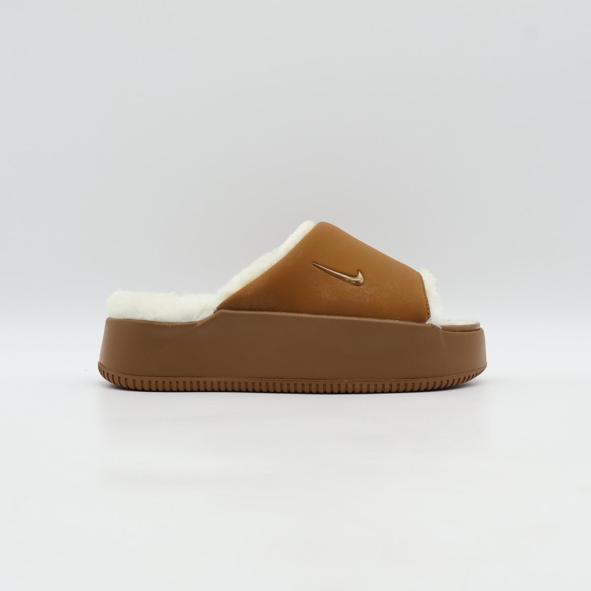 HV8560-200 Nike Calm Elevation Fur Slides Light British Tan (Women's)