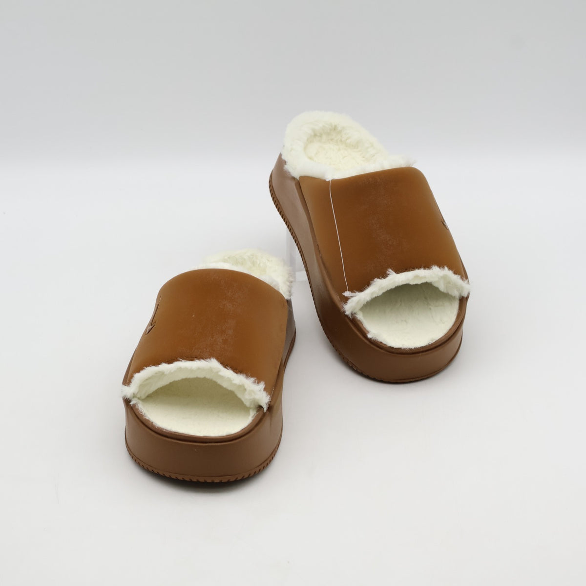 HV8560-200 Nike Calm Elevation Fur Slides Light British Tan (Women's)