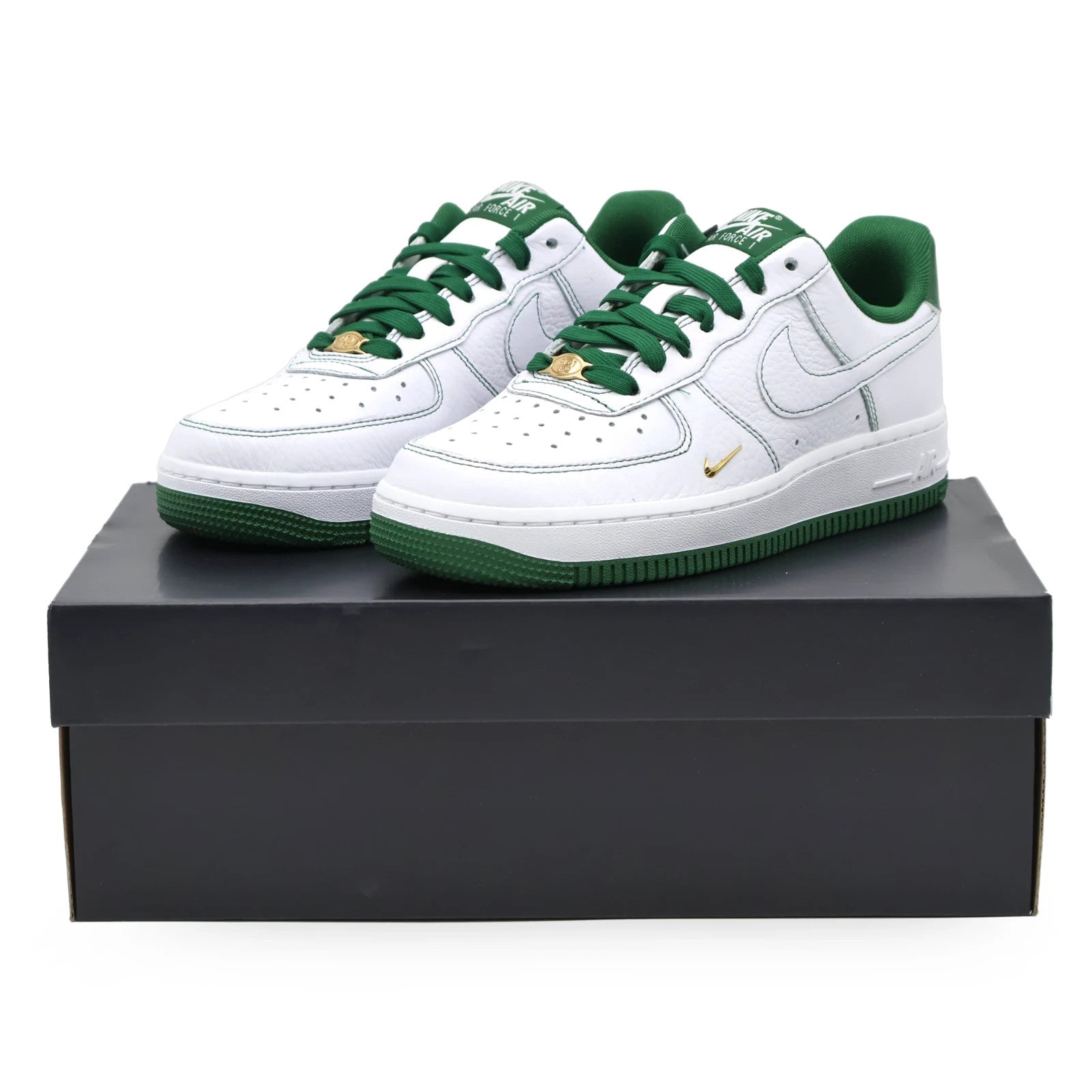 IB6543-102 Nike Air Force 1 '07 Mini Jewel White Metallic Gold Gorge (Women's)