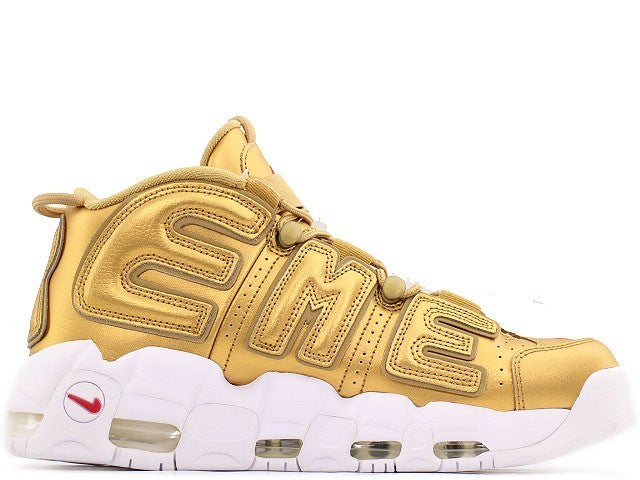 902290-700 Supreme Ã Nike Air More Uptempo "Metallic Gold" (Men's)