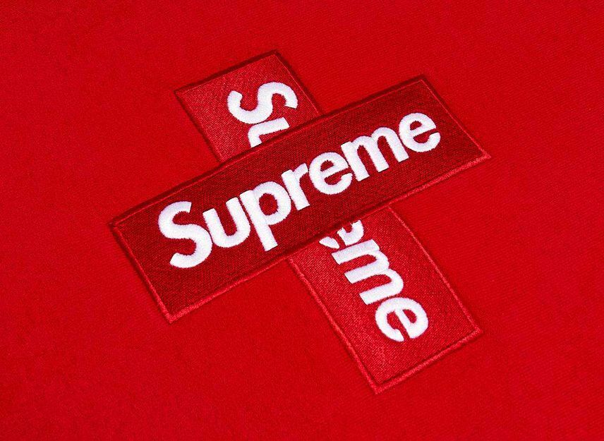 Supreme Cross Box Logo Hooded Sweatshirt Red